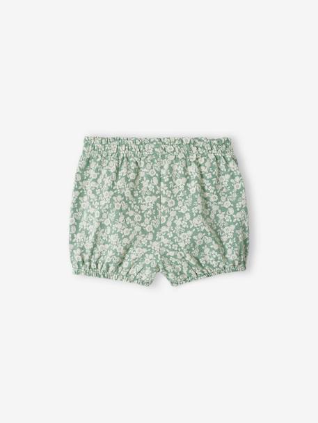 Jersey-Shorts für Mädchen Baby Oeko-Tex - salbeigrün+senfgelb bedruckt+weiß/rot bedruckt - 2