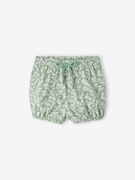 Jersey-Shorts für Mädchen Baby Oeko-Tex - salbeigrün+senfgelb bedruckt+weiß/rot bedruckt - 1