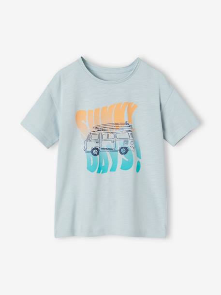 Jungen T-Shirt mit Message-Print Oeko-Tex himmelblau 1