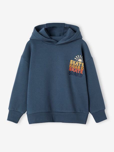 Jungen Kapuzensweatshirt mit Print hinten Oeko-Tex - nachtblau - 1