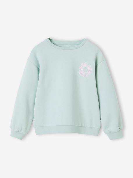 Mädchen Sweatshirt mit Print Basics graugrün+himmelblau+koralle+vanille+violett 5