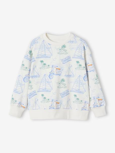 Jungen Sweatshirt mit Print & Recycling-Polyester weiß bedruckt 2