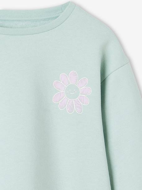 Mädchen Sweatshirt mit Print Basics graugrün+himmelblau+koralle+vanille+violett 7