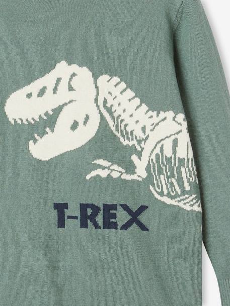 Jungen Pullover mit Dino Oeko-Tex salbeigrün 3