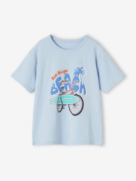 Jungen T-Shirt, grafischer Print Oeko-Tex himmelblau+nachtblau+rosenholz+wollweiß 1