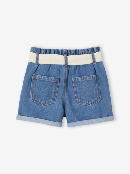 Mädchen Jeansshorts mit Paperbag-Bund blue stone 3