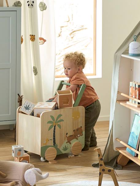 Fahrbare Kinder Spielzeugkiste TANSANIA natur 2