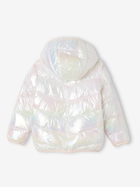 Mädchen Light-Steppjacke mit Glanzeffekt regenfarben metallic+wollweiß 10