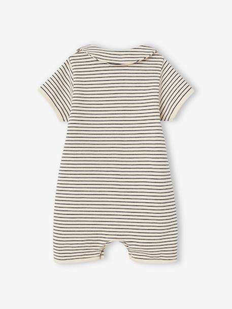 Gestreifter Baby Overall Oeko-Tex - nachtblau - 3