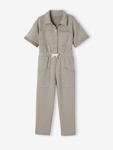 Mädchen Jumpsuit aus Sweatware Oeko-Tex - khaki - 1