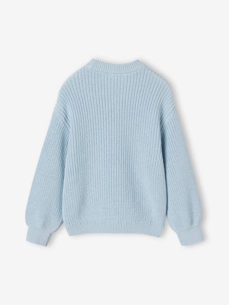 Mädchen Pullover aus Rippstrick Oeko-Tex himmelblau 3