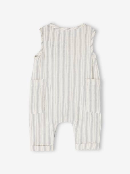 Baby Musselin-Overall - cappuccino+hellbeige bedruckt+wollweiß - 9