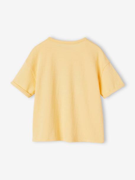 Mädchen T-Shirt Oeko-Tex koralle+pastellgelb 6