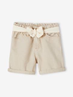 Maedchenkleidung-Mädchen Paperbag-Shorts mit Stoffgürtel