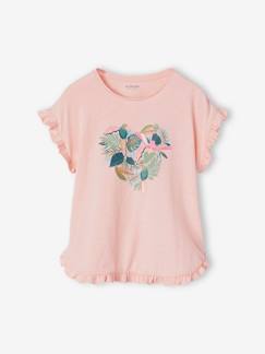 Maedchenkleidung-Shirts & Rollkragenpullover-Mädchen T-Shirt mit Pailletten-Print und Volants