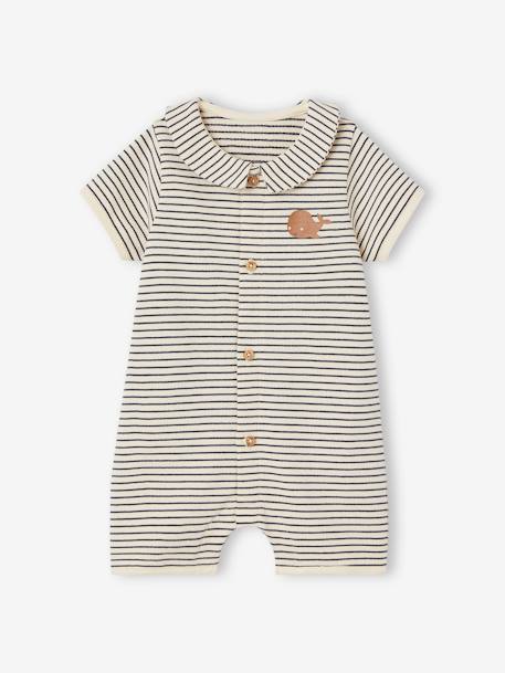 Gestreifter Baby Overall Oeko-Tex nachtblau 2