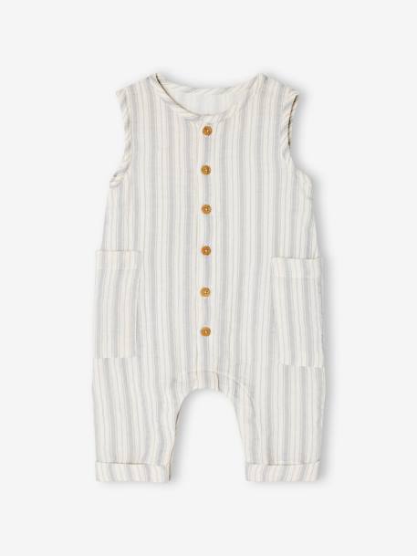 Baby Musselin-Overall cappuccino+hellbeige bedruckt+wollweiß 8