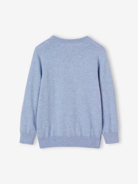 Jungen Pullover mit Henley-Ausschnitt Oeko-Tex, personalisierbar beige meliert+blau meliert+mintgrün 7