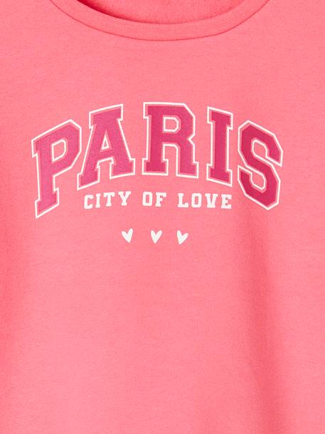 Mädchen Sweatshirt mit Print Basics Oeko-Tex - aprikose+bonbon rosa+grau meliert - 6