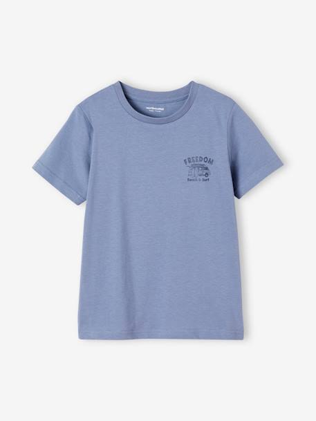 3er-Pack Jungen T-Shirts BASIC Oeko-Tex aqua+azurblau+cappuccino+grün+weiß meliert 34