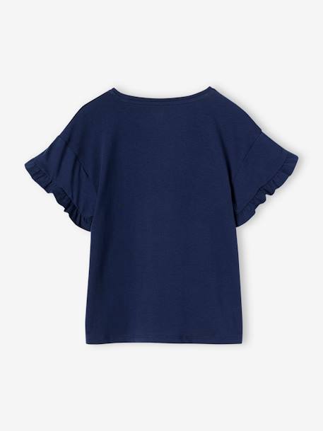 Mädchen T-Shirt mit Pailletten-Applikation - blau gestreift/love la vie+dunkelblau/kirschen+himmelblau libellen+rot gestreift/happy&lovely her - 9
