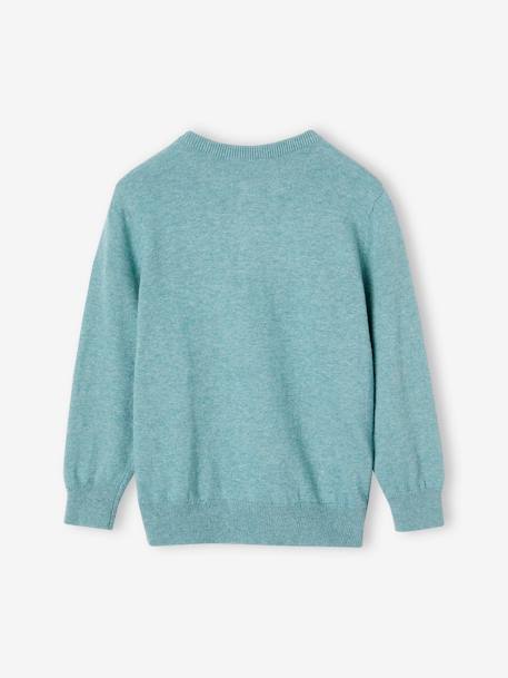 Jungen Pullover mit Henley-Ausschnitt Oeko-Tex, personalisierbar beige meliert+blau meliert+mintgrün 11