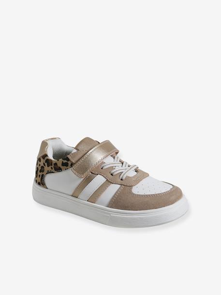 Kinder Sneakers mit Anziehtrick beige golden 1