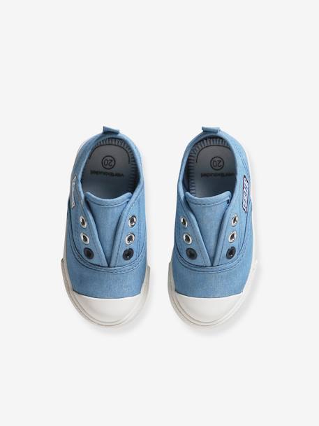 Baby Stoff-Sneakers mit Gummizug blau 5