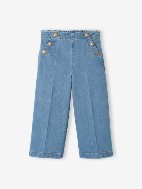 Weite Mädchen 3/4-Jeans Oeko-Tex double stone+dunkelblau 1