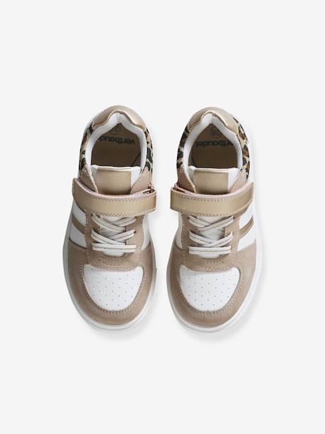 Kinder Sneakers mit Anziehtrick beige golden 4