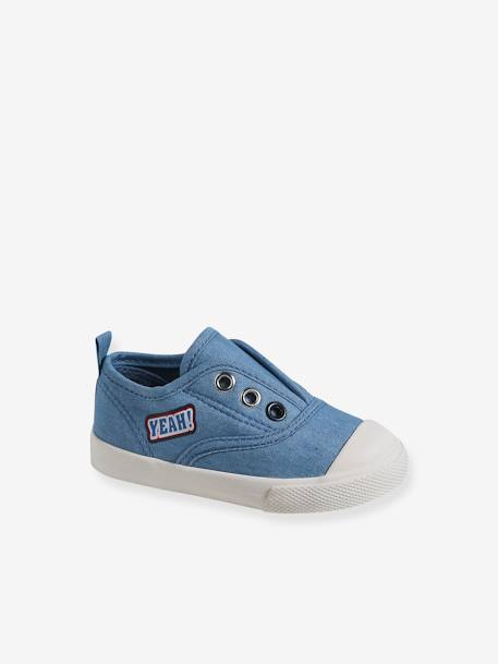 Baby Stoff-Sneakers mit Gummizug blau 2