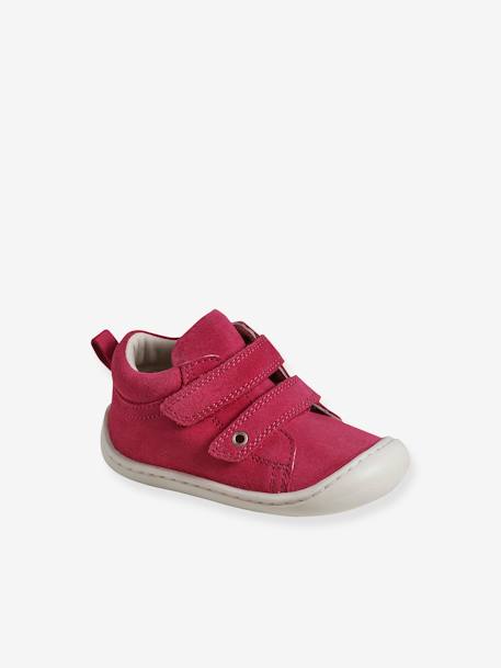 Baby Lauflern-Boots mit Klett - bordeaux+fuchsia+gold+hellgelb+rosa - 6