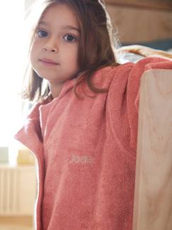 Maedchenkleidung-Kinder Oversize-Bademantel mit Kragen aus Recycling-Baumwolle, personalisierbar
