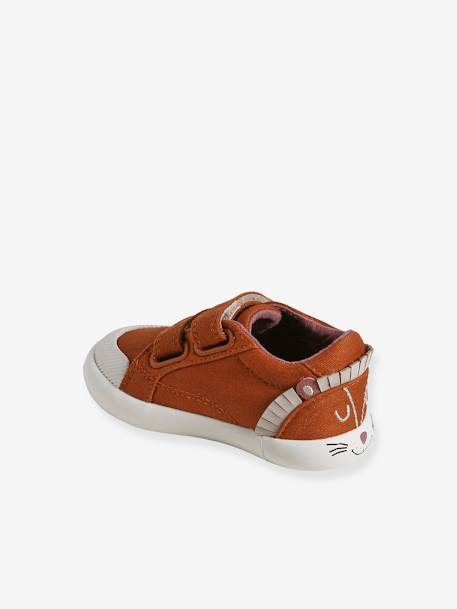 Jungen Baby Stoff-Sneakers, Klett dunkelbraun 3