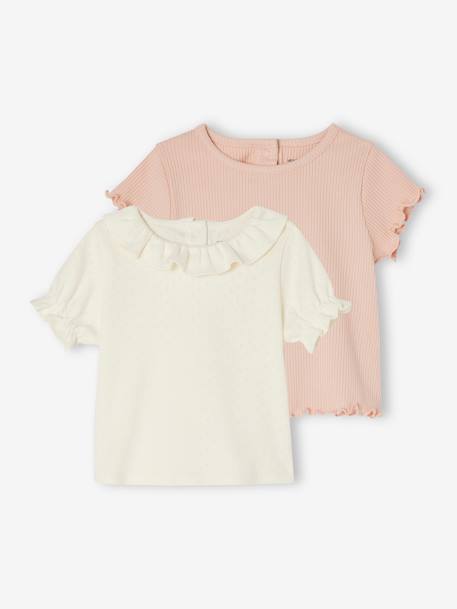 2er-Pack Baby T-Shirts aus Bio-Baumwolle - rosa nude - 1