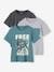 3er-Pack Jungen T-Shirts BASIC Oeko-Tex aqua+cappuccino+grün+weiß meliert 1