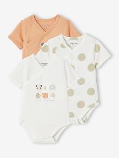 Babymode-Bodys-3er-Pack Baby Wickelbodys aus Bio-Baumwolle Oeko-Tex