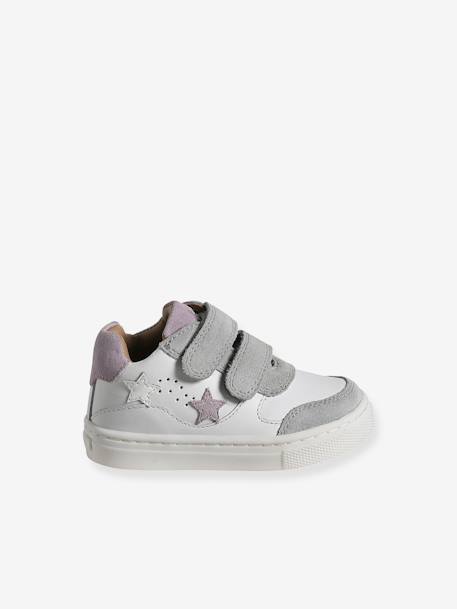 Baby Klett-Sneakers Stern-Applikation - weiß/hellgrau/hellviolett - 2