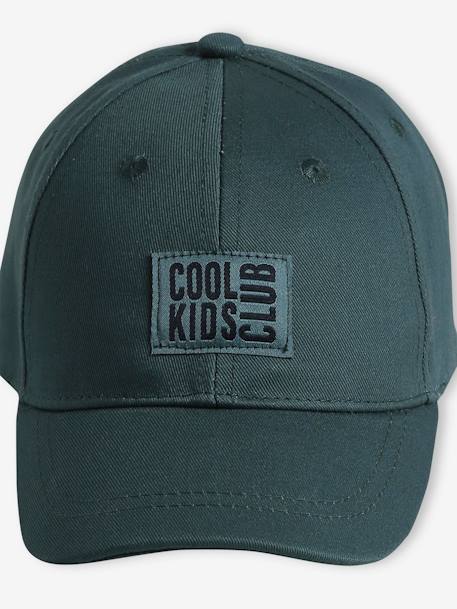 Jungen Cap mit Sticklabel vorn - beige gestreift+marine+moosgrün - 9