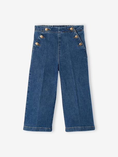 Weite Mädchen 3/4-Jeans Oeko-Tex double stone+dunkelblau 10