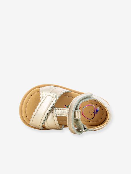 Baby Lauflern-Sandalen Tity Cross SHOO POM beige golden 4