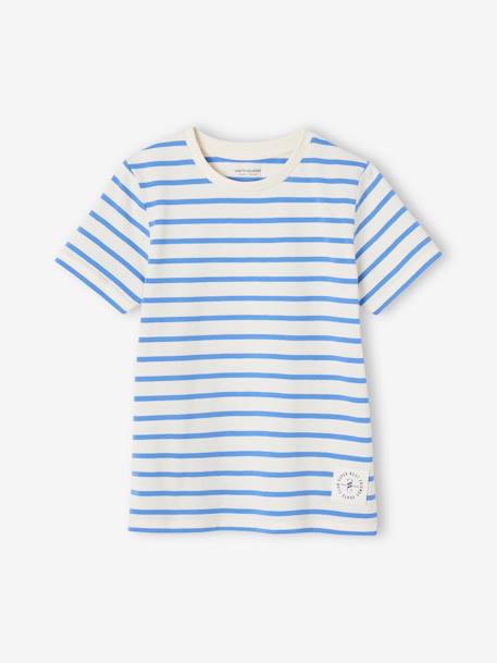 Jungen T-Shirt mit Streifen Oeko-Tex aqua gestreift+azurblau+dunkelblau gestreift+gelb gestreift+rot gestreift 6