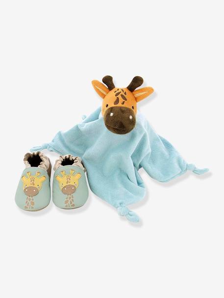 Baby Geschenk-Set: Krabbelschuhe & Schmusetuch ROBEEZ aqua 3