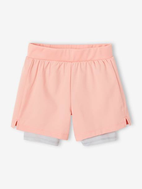 Mädchen 2-in-1 Sport-Shorts - koralle - 1