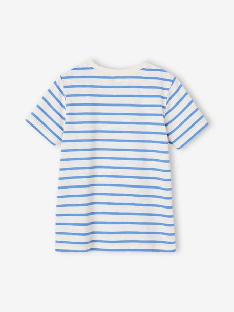 Jungen T-Shirt mit Streifen Oeko-Tex aqua gestreift+azurblau+dunkelblau gestreift+gelb gestreift+rot gestreift 7