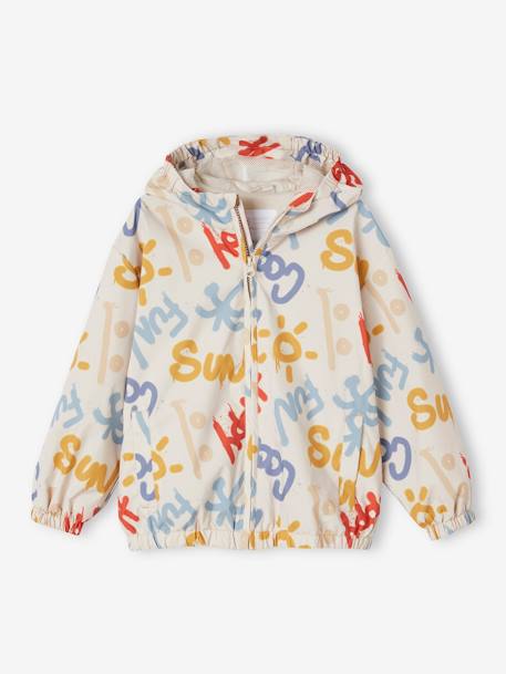 Jungen Anorak mit Kapuze - beige graffiti - 2