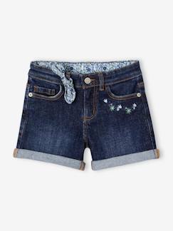 Maedchenkleidung-Shorts & Bermudas-Bestickte Mädchen Jeans-Shorts Oeko-Tex, Bundweite verstellbar