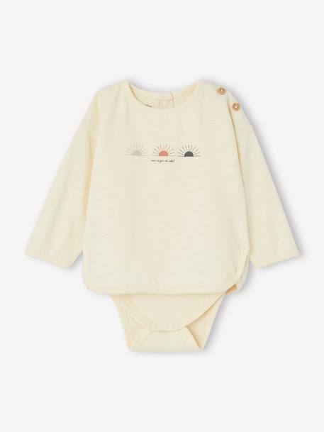 Baby Shirtbody aus Bio-Baumwolle - wollweiß - 1