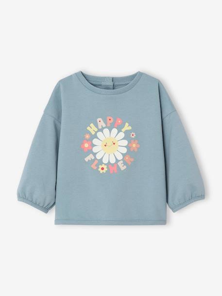 Baby Sweatshirt mit Recycling-Polyester - graublau - 1