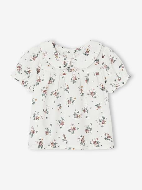 Baby T-Shirt mit Bubikragen wollweiß 3